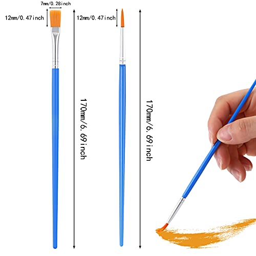 60 Pcs Paint Brushes,Round Flat Small Brush Bulk for Detail Painting DECYOOL