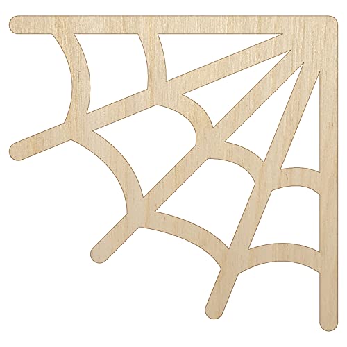 Corner Spider Web Unfinished Wood Shape Piece Cutout for DIY Craft Projects - 1/8 Inch Thick - 4.70 Inch Size Sniggle Sloth