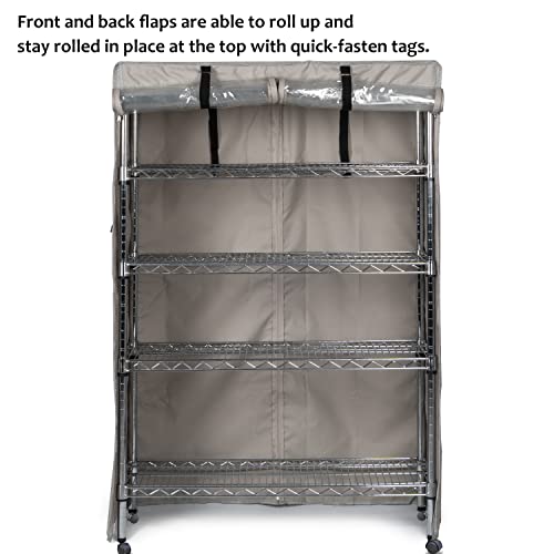 YLOVAN Storage Shelf Cover Wire Rack Shelving Dust Protective, Fits Racks 36''Wx14''Dx54''H One Side See Through Panel (Cover only) YLOVAN