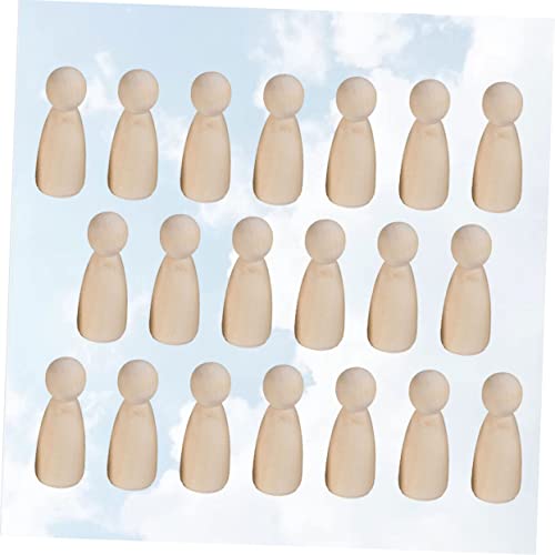 20pcs Wood People for Crafts DIY Painting Dolls Nativity Toys for Kids Family peg Unfinished Wood Ornaments Puppets for Kids Dolls for DIY peg Dolls SEWOART