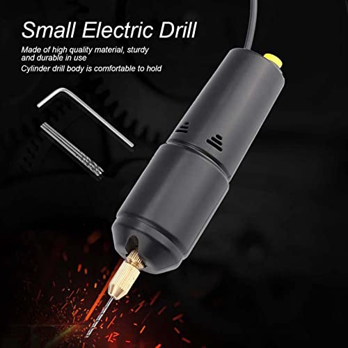 Mini Electric Hand Drill, DC 5V Portable Mini Electric Hand Drill Tool Small Electric Drills Handheld Micro USB Drill with 3pc Bits, 0.7-1.3mm Collet Estink
