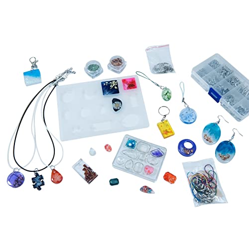 UV Resin Kit with Light,116Pcs Resin Jewelry Making Kit with 100g Fast Cure Clear Hard Low Odor UV Resin, Color Pigment, Resin Accessories, UV Resin Frenshion