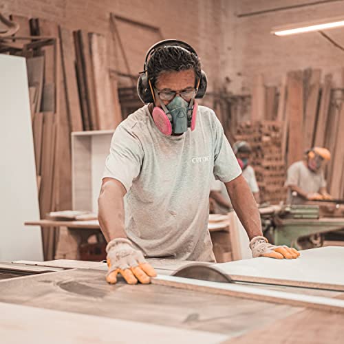 RANKSING Reusable Respirator 7502 with 2 Packs 2097, Half Facepiece Gas Mask for Dust/Organic Vapors/Smells/Fumes/Sawdust/Asbestos for RANKSING