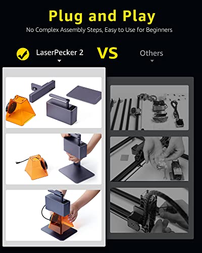 LaserPecker 2(Suit) Laser Engraver, Handheld High Precision High Speed and Versatile Laser Engraving Machine for Wood Alloy Leather - with Roller LaserPecker