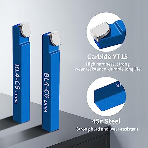 HAowosi 10PCS 1/4" Metal Lathe Cutting Tools,C-6 Carbide Tip Cutter Tool Bit Cutting Set,Milling Welding Bit Lathe Cutting Tool Kit HAowosi