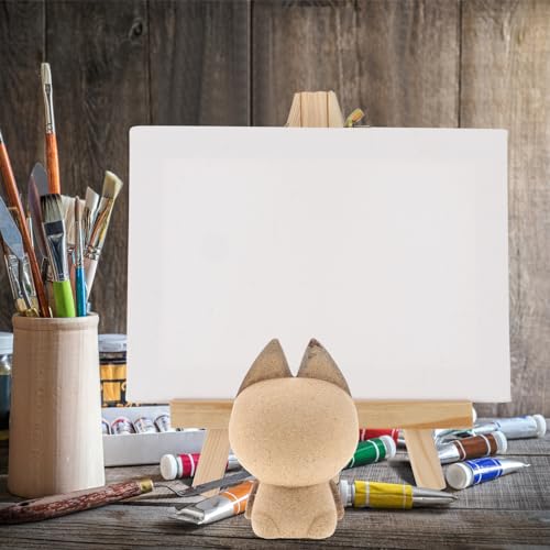 HEALLILY Unfinished Wood Cat Unfinished Wooden Cat Figurines Statues to Paint Wood Tabletop Decorations Ornaments 1 Unpainted Wood Toy HEALLILY