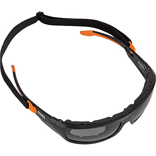 Klein Tools 60471 Safety Glasses, ANSI Z87.1+ Pro Full Frame Gasket Safety Glasses, Gray Lens, UV Protection, Anti-Fog, Scratch Resistant Klein Tools