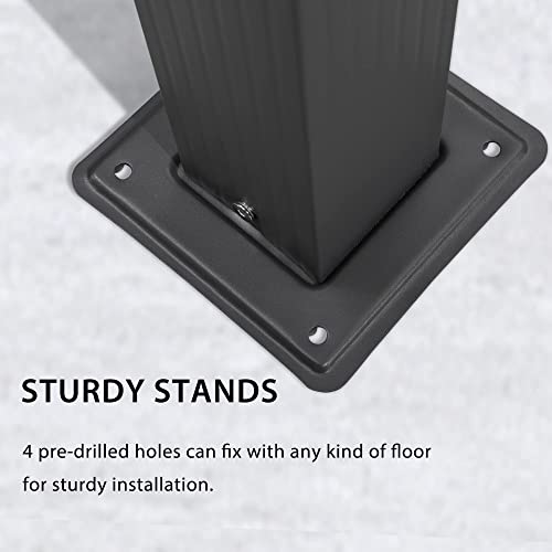 PURPLE LEAF 10' X 12' Outdoor Retractable Pergola with Sun Shade Canopy Patio Metal Shelter for Garden Porch Beach Pavilion Grill Gazebo Modern Yard PURPLE LEAF