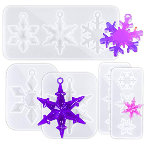 NiArt DIY Epoxy Resin Casting Silicone Mold 11 Snowflake Handmade Art Craft Christmas Tree Ornament Necklace Earring Jewelry Pendant Keychain Holiday NiArt