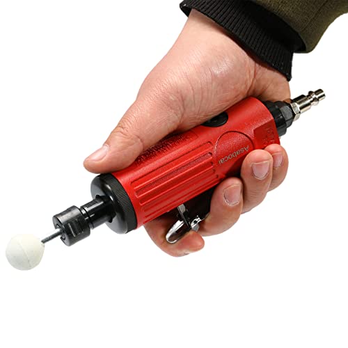 Asabocai 1/4inch Air Powered Die Grinder, Pneumatic Straight Die Grinder with 1/4"(6MM) and 1/8"(3MM) Collets,22000 RPM Rear Exhaust, Compact Asabocai