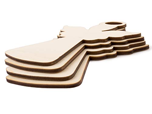 25pcs Unfinished Wooden Angel Christmas Tree Decoration Ornament Wooden Craft Pieces (Design III) Summer-Ray.com