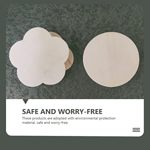 VOSAREA 2Pcs Wooden Storage Boxes Unfinished Hexagon Shaped Jewelry Box with Flower Lid Vintage Trinket Box Key Holder Container Case Jar for Earring VOSAREA