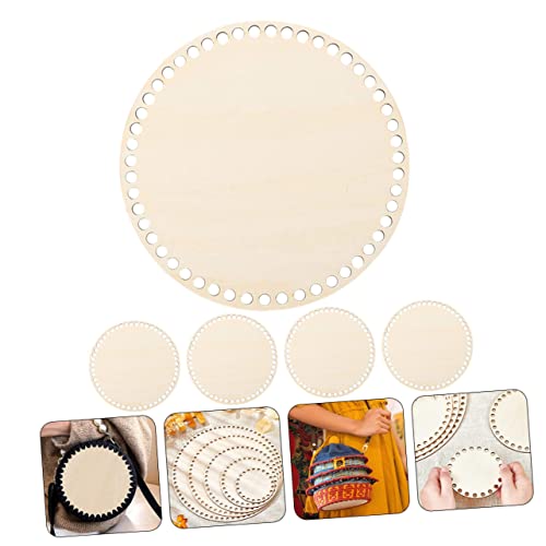 FONDOTIN 5pcs Woven Bag Base Blank Tote Bag Knitting Supplies DIY Kits DIY Bag Wooden Base Wood Basket Bottom Basket Weaving Base Bottom Shaper Pad FONDOTIN