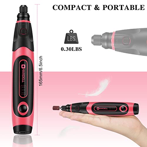 HARDELL Cordless Rotary Tool 4V, Upgrade Mini Rotary Tool Kit 18000 RPM with 74 Accessories, 3-Speed Multi-Purpose Rechargeable Rotary Tool for HARDELL