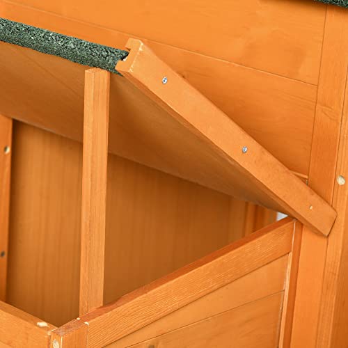 PawHut 118" Extra Large Chicken Coop with Asphalt Roof, Wooden Hen Run with Slide-Out Tray and Nesting Box, Chicken Hutch for 3-6 Chickens, Orange PawHut