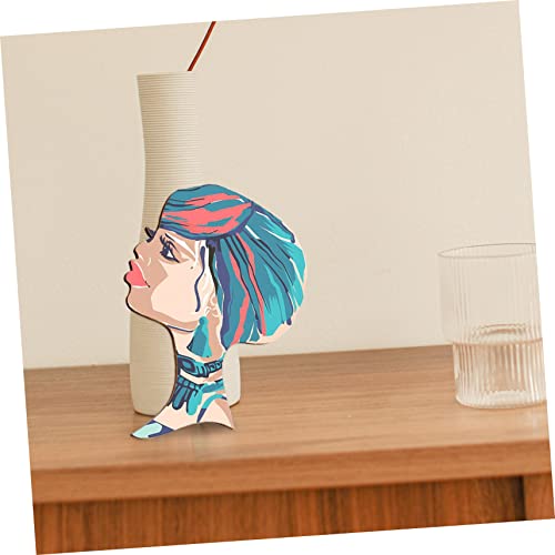 SEWACC 10pcs Painting Wood Chips Wooden Template Head Woman Silhouette Wood Head African Girl Wooden Slices Wood Cutout DIY Wood Cutout Crafts Wood SEWACC