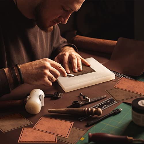 80 Pcs Blank Leatherette Hat Patches with Adhesive Rustic Patches Laser Supplies Faux Leather Hat Patches with Iron on Adhesive Bulk for Hat Shirt Juexica