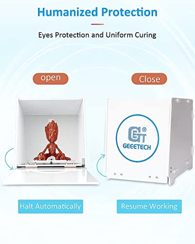 Geeetech UV Resin Curing Box with 360° Turntable 405nm UV Curing Light Station for UV Models Intelligent Time Control UV Cure Station Suitable for Geeetech