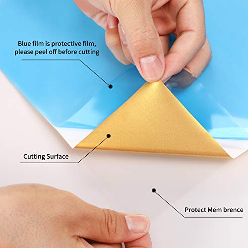 Gold Htv Vinyl Gold Iron Heat Transfer Vinyl Gold Rolls HTV Vinyl 12 Inch x 5 Feet Iron On Vinyl for T-Shirts Totes and Bags, Easy to Cut & Weed for KEGUMINGX