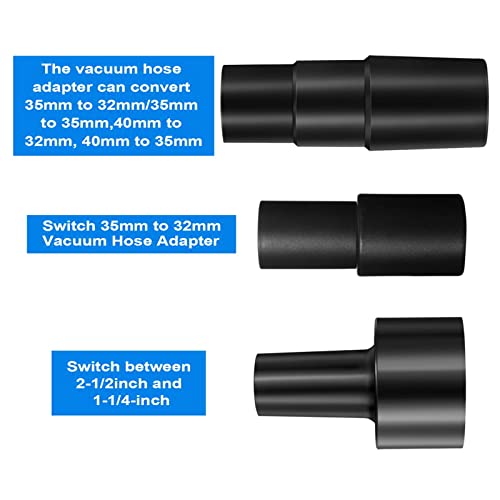 3Pcs Universal Vacuum Hose Adapter Wet Dry Plastic Vacuum Converter Hose Adapter kit 2-1/2" to 1-1/4", 1-1/4" to 1-3/8" to 1-1/2", 1-3/8" to 1-1/4" Riiriou