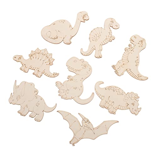 Crafts 8Pcs Unfinished Wood Cutouts Wooden Paint Crafts Animal Cut Out Wood Slices Wooden Chips for Home Decoration Ornament DIY Craft Art Project SEWACC