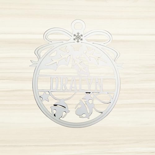 Wooden Personalized Christmas Ornaments with Name Family, Wood Christmas Tree Ball Ornament, Mistletoe Holiday Accent Gift for Kids, Custom NEXTCraft