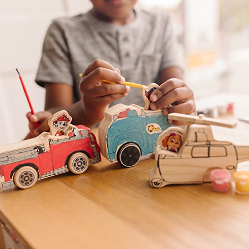Melissa & Doug PAW Patrol Wooden Vehicles Craft Kit - 3 Decorate Your Own Vehicles, 3 Play Figures Melissa & Doug