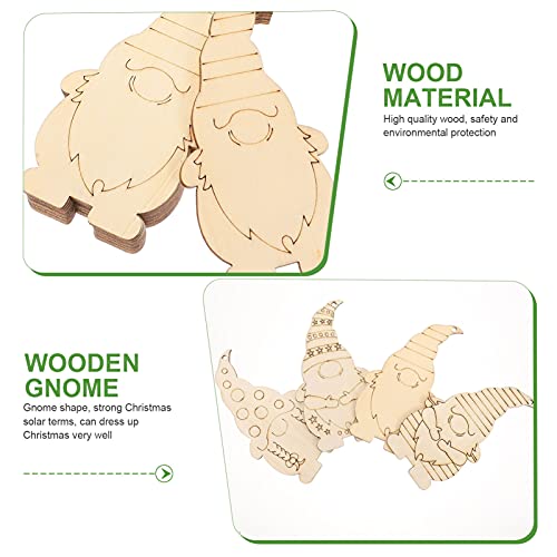 40pcs Gnome Wooden Hanging Ornaments Unfinished Wood Slices for Christmas Tree DIY Painting Graffiti Pendant Home School Decor Milisten