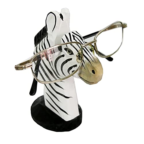 Red Dollar Handmade Wood Carved Animal Eyeglass Holder, Sunglasses Display Stand, Nightstand Home Office Desk Decor, Christmas Holiday New Year Red Dollar