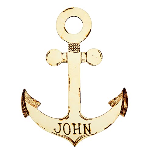 6 Pack Unfinished Wooden Anchors for Crafts, Nautical Wood Cutouts for DIY Projects, Nautical Decor (11.6 x 8.8 in) Juvale