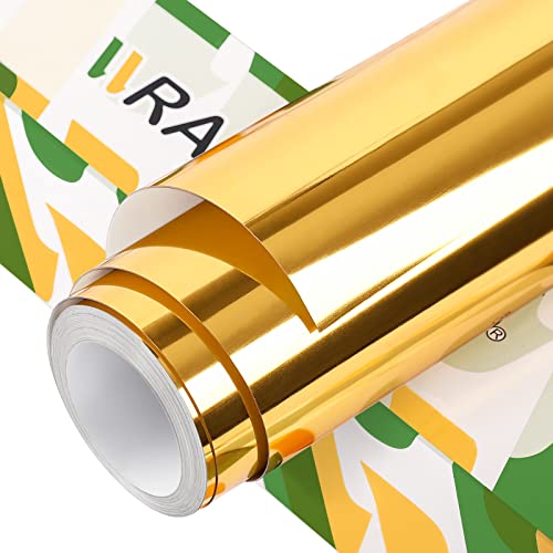 WRAPXPERT Gold HTV Heat Transfer Vinyl Rolls - Gold Iron on Vinyl 12''x5ft, Gold Foil HTV for Tshirts, Metallic Gold HTV Vinyls for Garment Fabrics WRAPXPERT