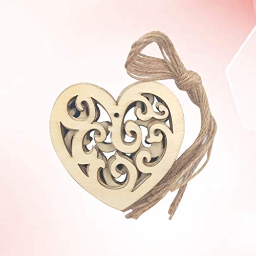 Healifty 10PC Unfinished Wood Cutouts Unfinished Wood Shapes Heart Shaped Wood Unfinished Wood Slices Wood Log Discs Wood Heart Confetti Heart Wood Healifty