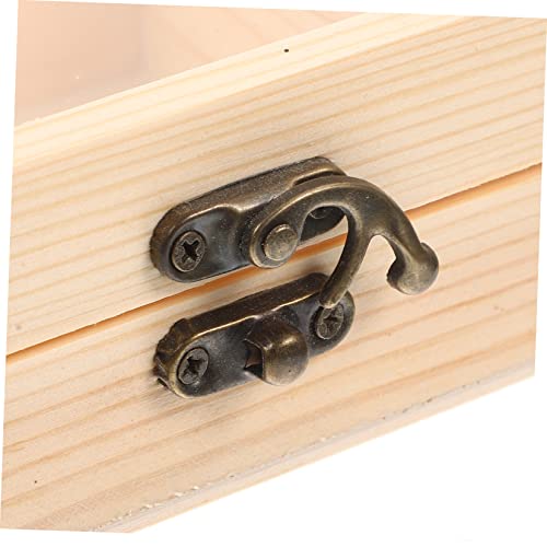 COHEALI 4 pcs moisennette Jewelry Treasure Box hinged Cover Container European Style Glass Wooden Storage Bins Bracelet Holder Treasure Chest Wedding COHEALI