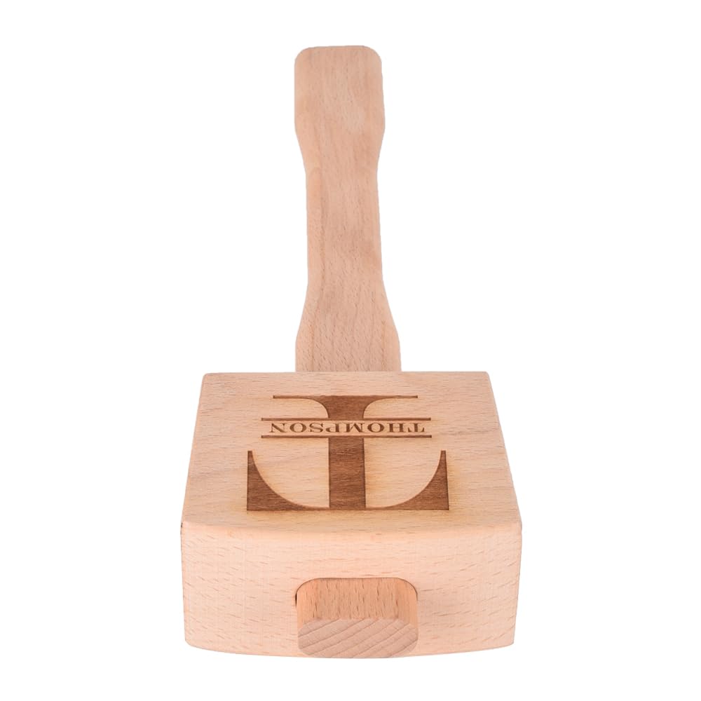 Personalized Wood Mallet, 9.5” Manual Ice Hammer Mallet, Custom Engraved Beech Solid Carpenter Wood Hammer Woodworking Hand Tool BULIHAN
