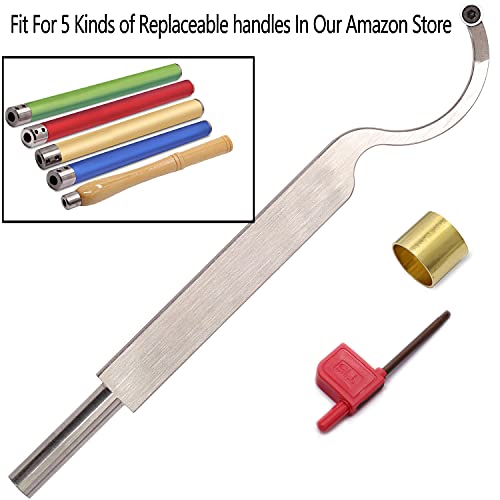 Carbide Tipped Woodturning Tool H8.9 Carbide Wood Lathe Tool Extend mini Swan Hollower Made of Stainless Steel with 1pcs 8.9mm Round Carbide Cutter Dirtech