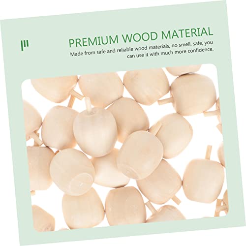 Holibanna 40pcs Wooden Fruit Ornaments DIY Fruit DIY Wooden Fruit Crafts Unpainted Wooden Pears Unfinished Wooden Holibanna