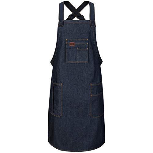 Red Kap Shop Apron, Denim, 28W x 36L Red Kap