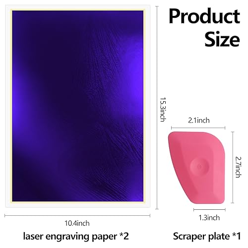 Frddiud Laser Engraving Marking Color Paper, 2 PCS Marking Paper, 15.3" x 10.4" Laser Engraving Paper for Fiber Laser Marking and Engraving, Laser to Frddiud