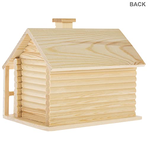 Woodpile Fun! Hobby Lobby DIY Paintable Customizable Log Cabin Unfinished Wood Birdhouse for Kids and Adults Woodpile Fun!