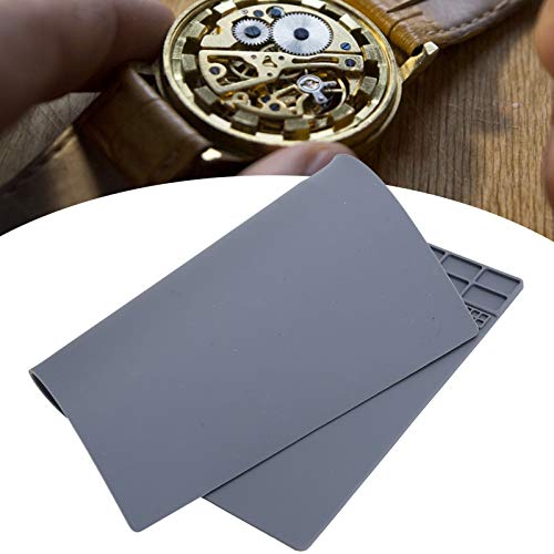 zjchao 9.8 x 13.8 Inch Electronics Repair Work Mat, Non-Slip Rubber Watch Repair Table Pad Watchmaker Maintenance Accessory for Watch Phone Laptop zjchao