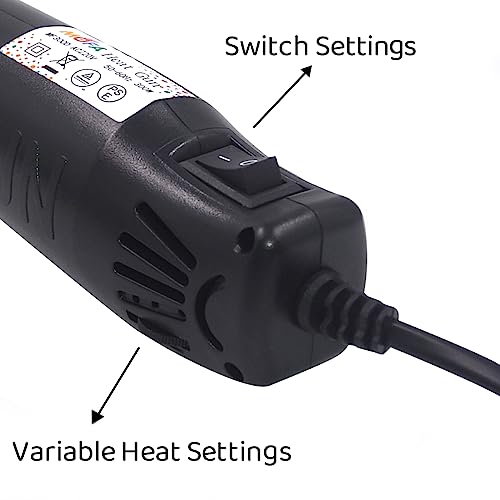 mofa Resin Heat gun,6.6ft Cable 300W Hot Air Gun for Crafting,Acrylic Paint Dryer Multi-Purpose Electric Heating Nozzle (Black Temp Regulation) mofa