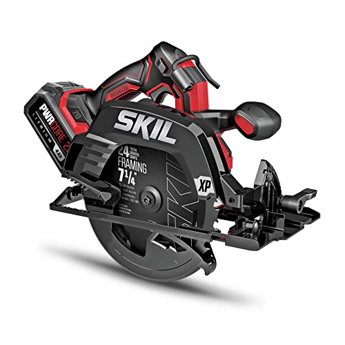 SKIL PWR CORE 20™ Brushless 20V 7-1/4 In. 5300 RPM, Circular Saw Kit Includes 4.0Ah Lithium Battery and Quick Charger- CR5440B-10 Skil
