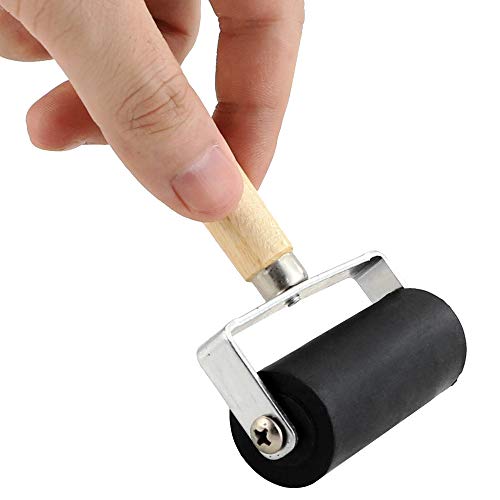 BIGNC 3 Pack Rubber Roller Brayer Rollers, Art Craft Roller for Print,Ink,Stamping Tools, 4 inch, 2.4 and 1.4 inch BIGNC