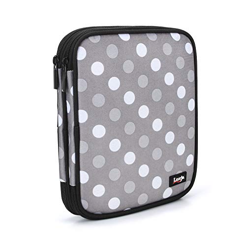 LUXJA Carrying Bag Compatible with Cricut Pen Set and Basic Tool Set, Double-layer Organizer Compatible with Cricut Accessories (Bag Only), Gray Dots LUXJA