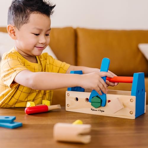 Melissa & Doug Take-Along Tool Kit Wooden Construction Toy (24 pcs), Multicolor, 10.0 x 5.55 x 4.75 Melissa & Doug