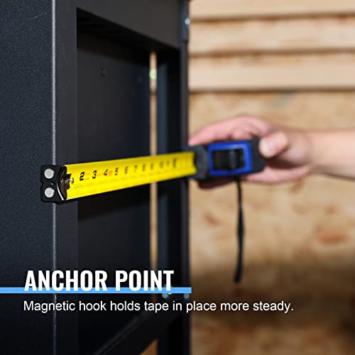 WORKPRO Auto-Lock Tape Measure 25 FT, Tape Measure with Fractions Every 1/8" and 1/32" Accuracy, Quick Read, Nylon Coated with Magnetic Hook, WORKPRO