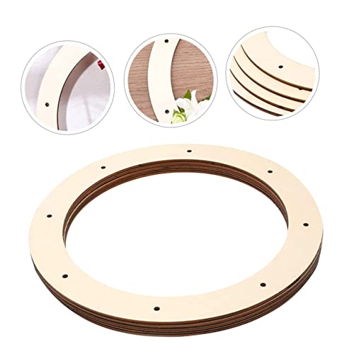 SEWACC 2Pcs Wooden Wreath Frame Flat Wreath Base Wreath Form Flower Wreath Boards Wreath Boards with Holes Craft Hoop Rings Floral Hoop Centerpiece SEWACC