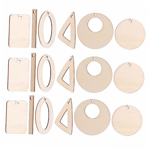KALLORY 60pcs DIY Earrings Wood Earring Base Dangle Earrings Wood Charms Natural Wood Pendants Earring Making Supplies Kit Unfinished Natural Wood KALLORY