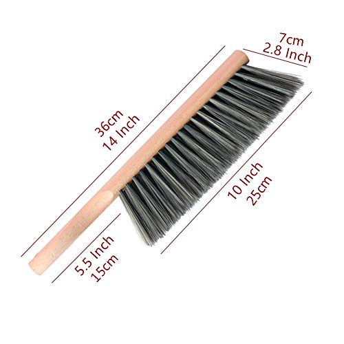 OAKART Hand Brush Soft Bristles Oiled Beech Wood Handle Small 14 Inch Long (Gray) OAKART