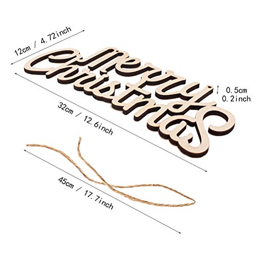 SUPVOX Merry Christmas Wooden Cutout Letter Plaque Hanging Signs Home Decoration SUPVOX